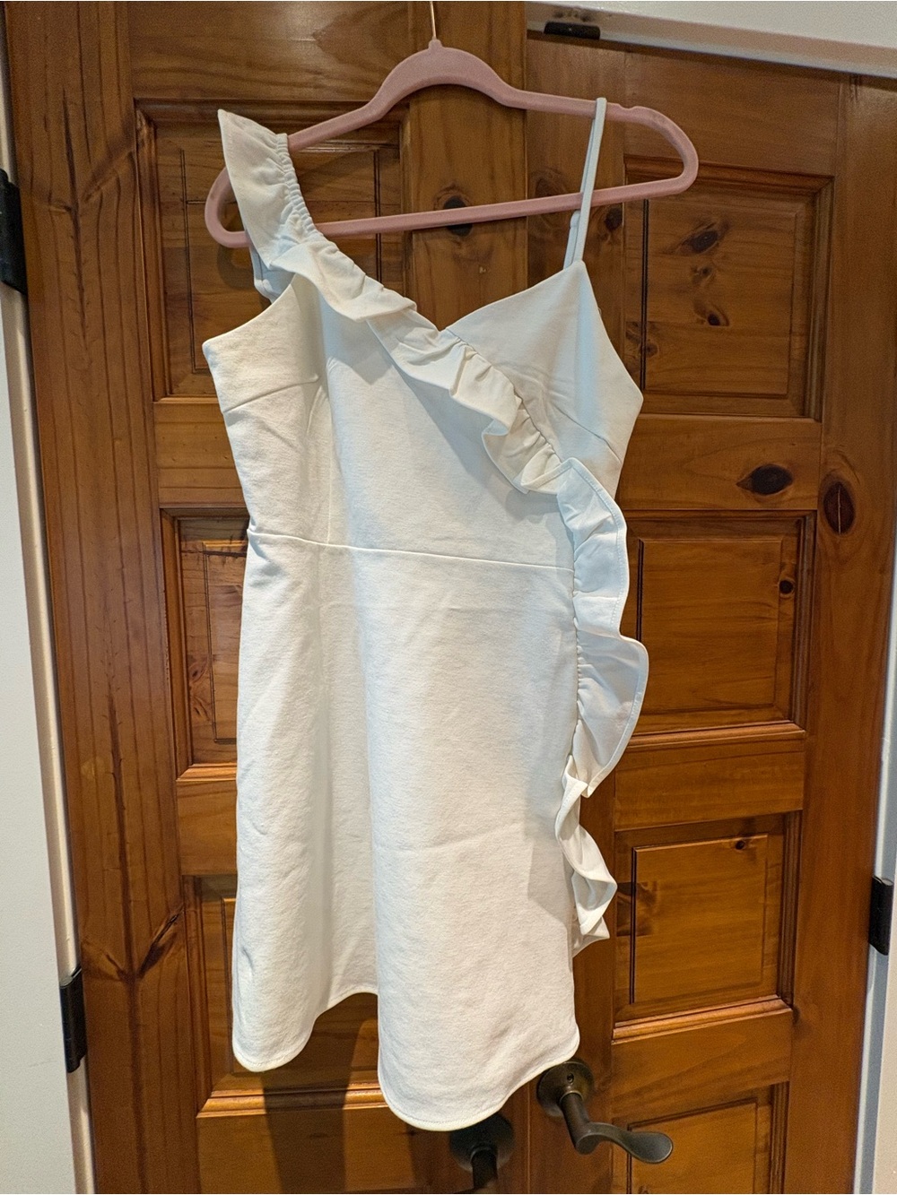 White One-Shoulder Ruffle Women's Top Joteisy brand